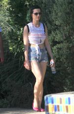 KATY PERRY in Daisy Duke Out and About in Coachella