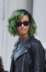 KATY PERRY in Knee Socks Arrives at V Magazine Office in New York