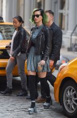 KATY PERRY in Knee Socks Arrives at V Magazine Office in New York