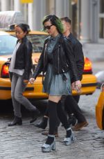 KATY PERRY in Knee Socks Arrives at V Magazine Office in New York