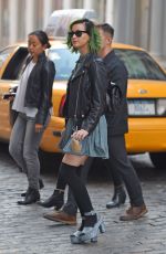 KATY PERRY in Knee Socks Arrives at V Magazine Office in New York
