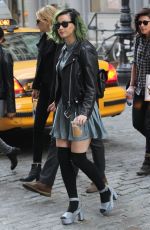 KATY PERRY in Knee Socks Arrives at V Magazine Office in New York