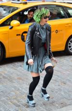 KATY PERRY in Knee Socks Arrives at V Magazine Office in New York
