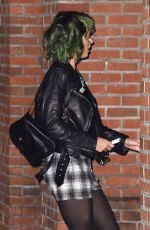 KATY PERRY Shows Slime Green Hair in New York