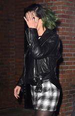 KATY PERRY Shows Slime Green Hair in New York