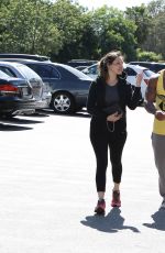 KELLY BROOK in Tights Arrives at a Gym in Los Angeles