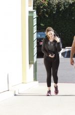 KELLY BROOK in Tights Arrives at a Gym in Los Angeles