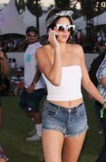KENDALL JENNER in Daisy Dukes at Coachella Festival in Indio