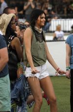 KENDALL JENNER in Shorts at Coachella Festival