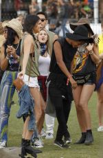 KENDALL JENNER in Shorts at Coachella Festival