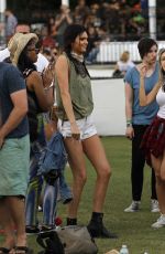 KENDALL JENNER in Shorts at Coachella Festival