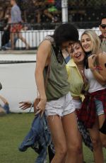 KENDALL JENNER in Shorts at Coachella Festival