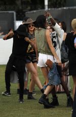 KENDALL JENNER in Shorts at Coachella Festival