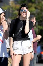 KENDALL JENNER in Shorts Out in West Hollywood