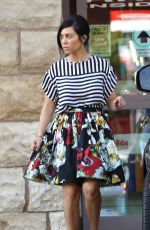 KOURTNEY KARDASHIAN in Skirt Leaves a Convenience Store