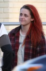 KRISTEN STEWART wirh Red Hair on the Set of American Ultra in New Orleans