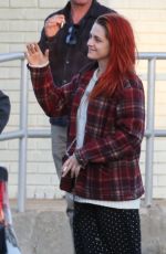 KRISTEN STEWART wirh Red Hair on the Set of American Ultra in New Orleans