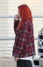 KRISTEN STEWART wirh Red Hair on the Set of American Ultra in New Orleans