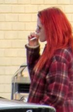 KRISTEN STEWART wirh Red Hair on the Set of American Ultra in New Orleans