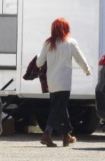 KRISTEN STEWART wirh Red Hair on the Set of American Ultra in New Orleans