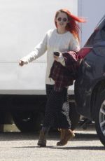 KRISTEN STEWART wirh Red Hair on the Set of American Ultra in New Orleans