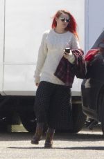 KRISTEN STEWART wirh Red Hair on the Set of American Ultra in New Orleans