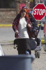 KRISTEN STEWART wirh Red Hair on the Set of American Ultra in New Orleans