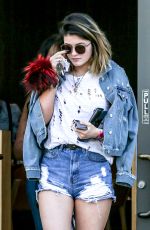 KYLLIE JENNER in Ripped Shorts Out in Calabasas