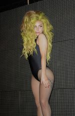 LADY GAGA in Fishnets at Her Party in New York