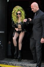 LADY GAGA in High Platform Boots Out and About in New York