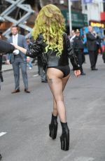 LADY GAGA in High Platform Boots Out and About in New York