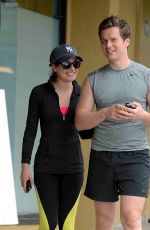 LEA MICHELE and Jonathan Groff Hikinig in Los Angeles