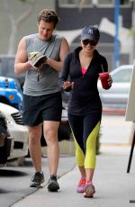 LEA MICHELE and Jonathan Groff Hikinig in Los Angeles