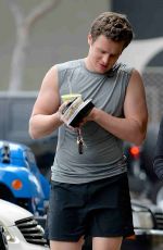 LEA MICHELE and Jonathan Groff Hikinig in Los Angeles