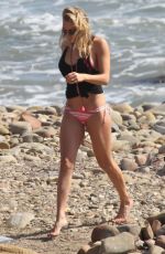 LEANN RIMES in Bikini Bottoms at a Beach in California