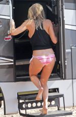 LEANN RIMES in Bikini Bottoms at a Beach in California