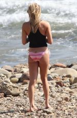LEANN RIMES in Bikini Bottoms at a Beach in California