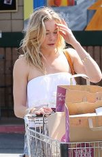 LEANN RIMES in Shorts at Whole Foods in Los Angeles