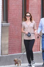 LEIGHTON MEESTER Walks Her Dog Out in New York