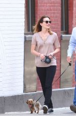 LEIGHTON MEESTER Walks Her Dog Out in New York