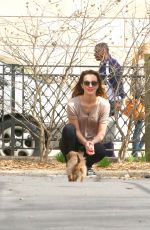 LEIGHTON MEESTER Walks Her Dog Out in New York