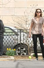 LEIGHTON MEESTER Walks Her Dog Out in New York
