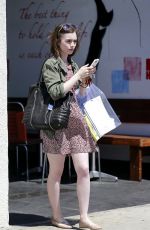 LILY COLLINS Out Shopping in Los Angeles