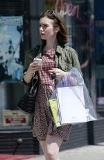 LILY COLLINS Out Shopping in Los Angeles
