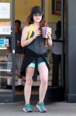 LUCY HALE in Shorts Out and About in Studio City