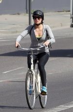 MARGOT ROBBIE Riding a Bike Out in London