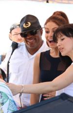 MARIA MENOUNOS on the Set of Extra in Los Angeles 2804