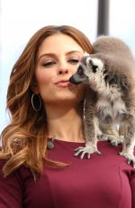 MARIA MENOUNOS on the Set of Extra in Los Angeles
