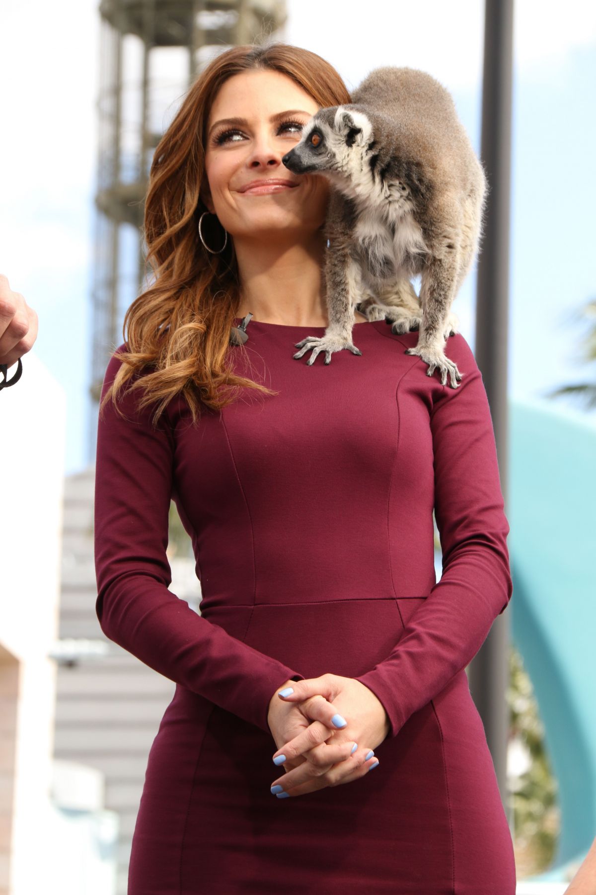 MARIA MENOUNOS on the Set of Extra in Los Angeles – HawtCelebs