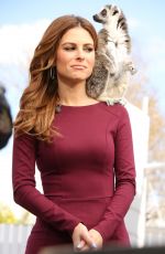 MARIA MENOUNOS on the Set of Extra in Los Angeles